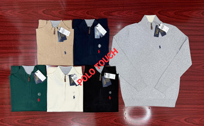 Knit Cotton Quarter-Zip Pullover Sweater For Wholesale To UK Europe