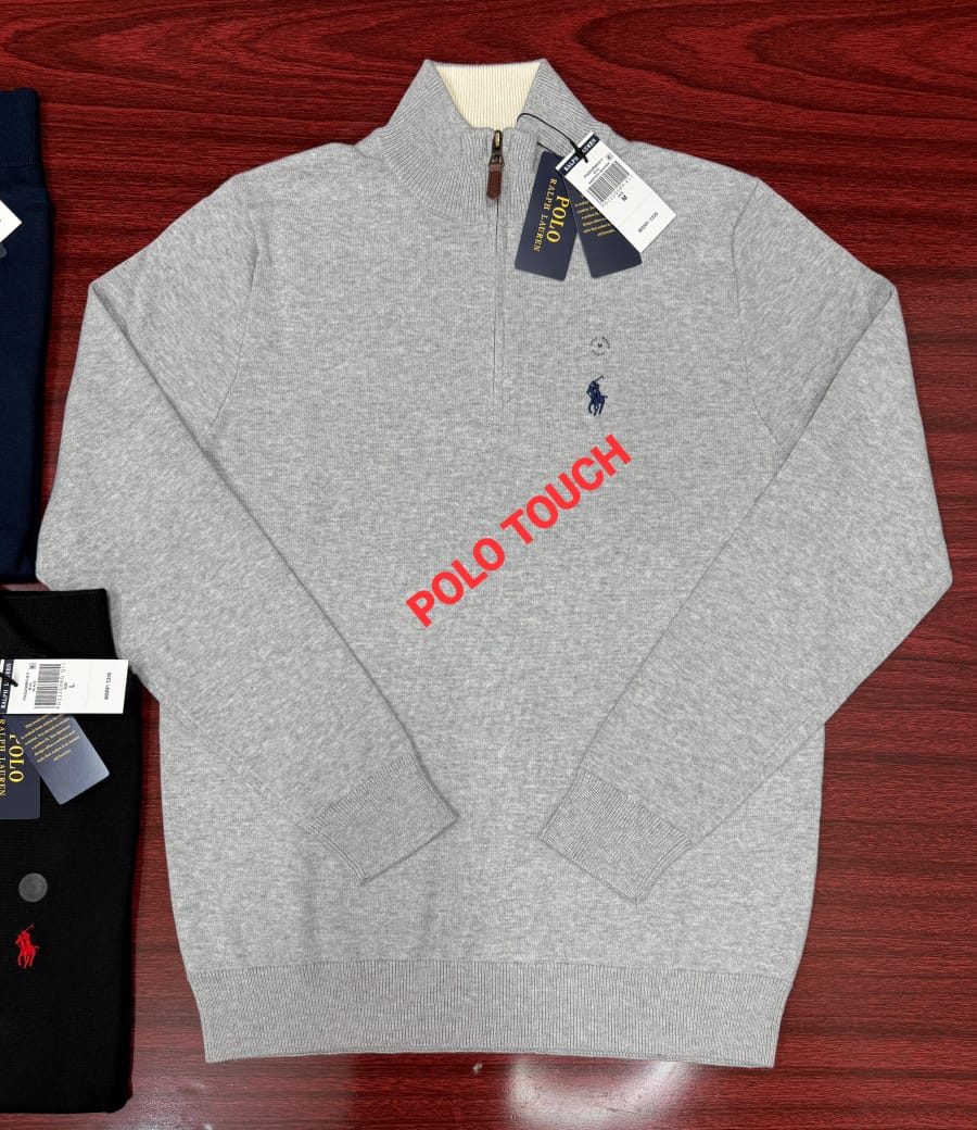 Knit Cotton Quarter-Zip Pullover Sweater For Wholesale To UK Europe