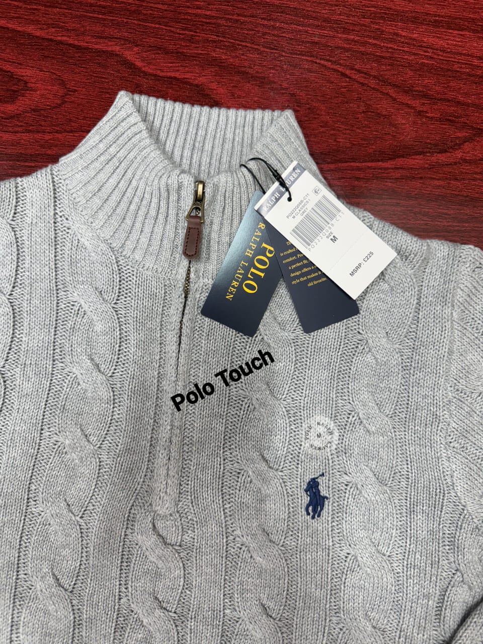 Cable-Knit Cotton Quarter-Zip Jumper For Wholesale