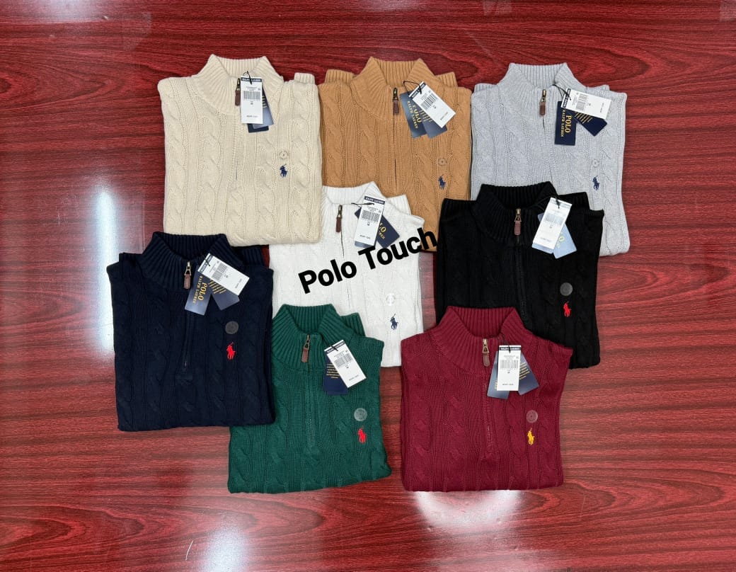 Cable-Knit Cotton Quarter-Zip Jumper For Wholesale