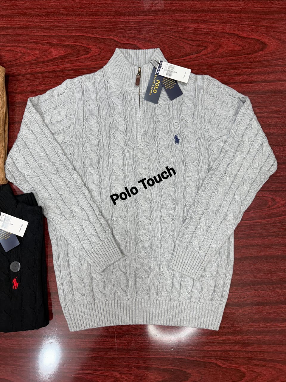 Cable-Knit Cotton Quarter-Zip Jumper For Wholesale